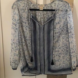 Lucky Brand Sheer Boho Blouse